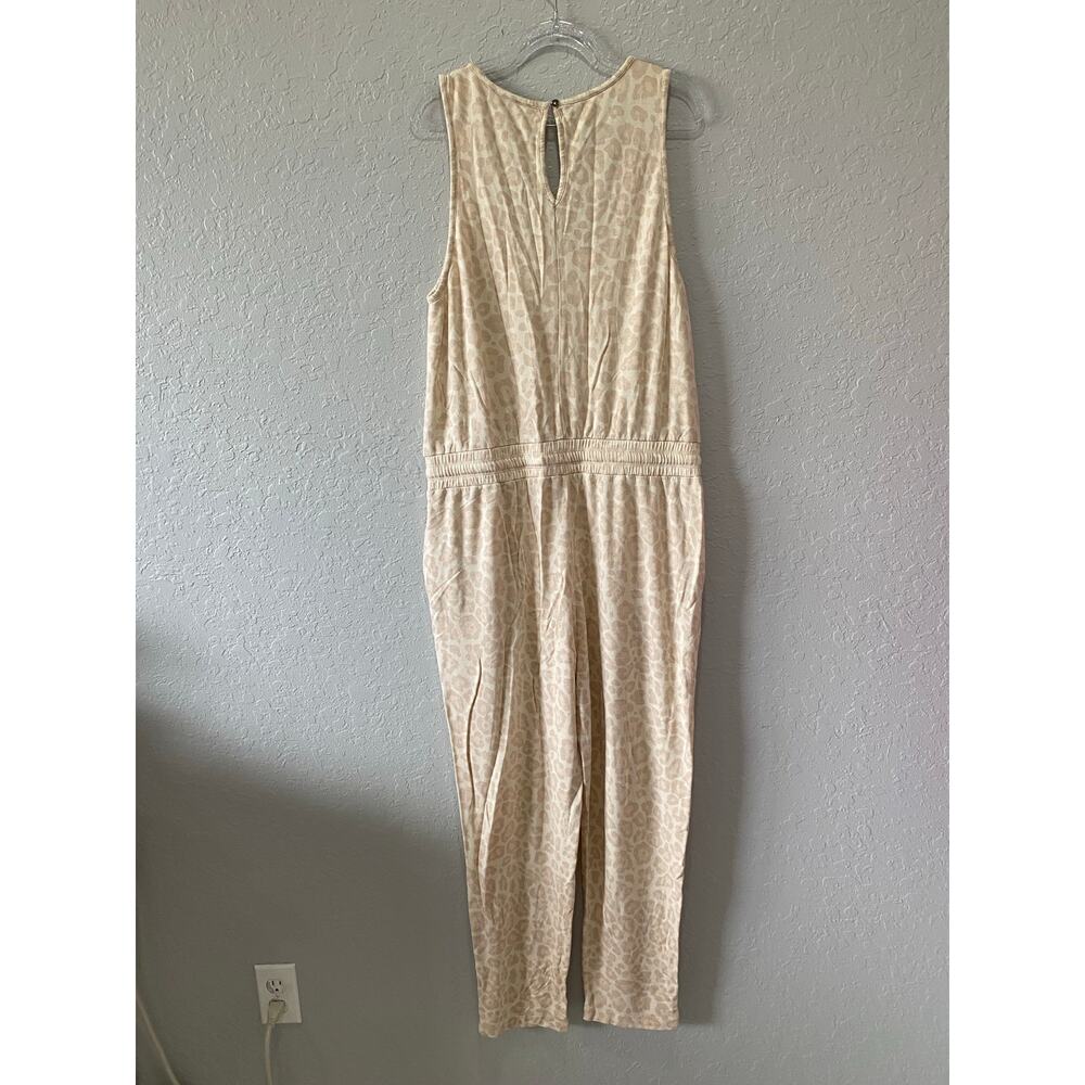 Splendid Leopard Print Soft Racerback Jumpsuit Size L Cozy Casual - Picture 6 of 7